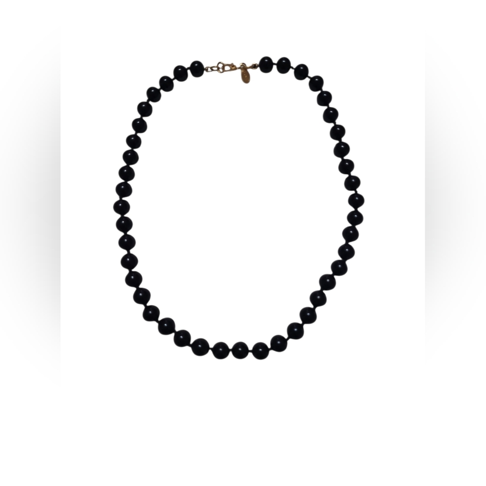Monet Vintage Elegant Black Beaded Necklace